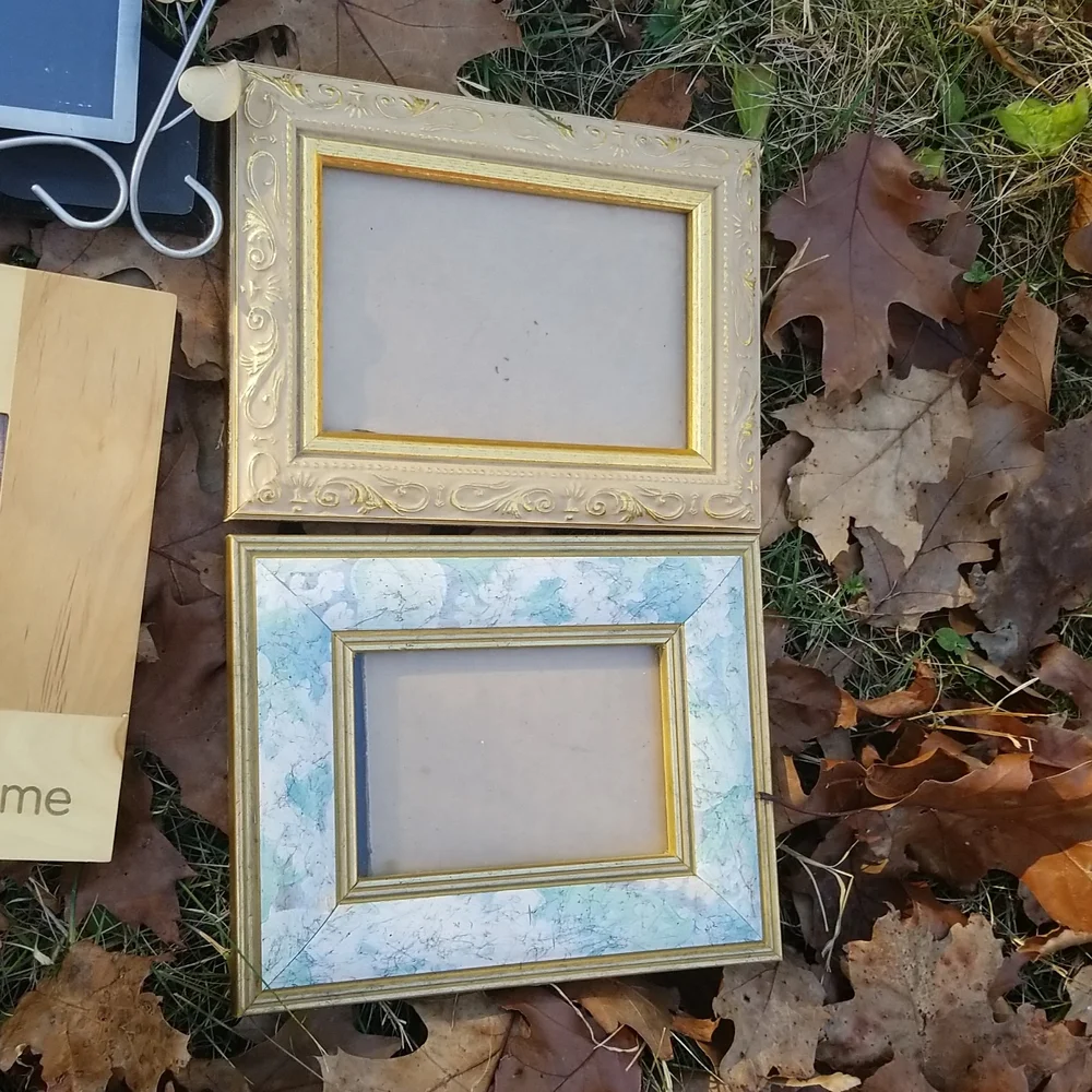 Mix lot picture photo frames gold wood metal swan resin 5 pieces Vintage